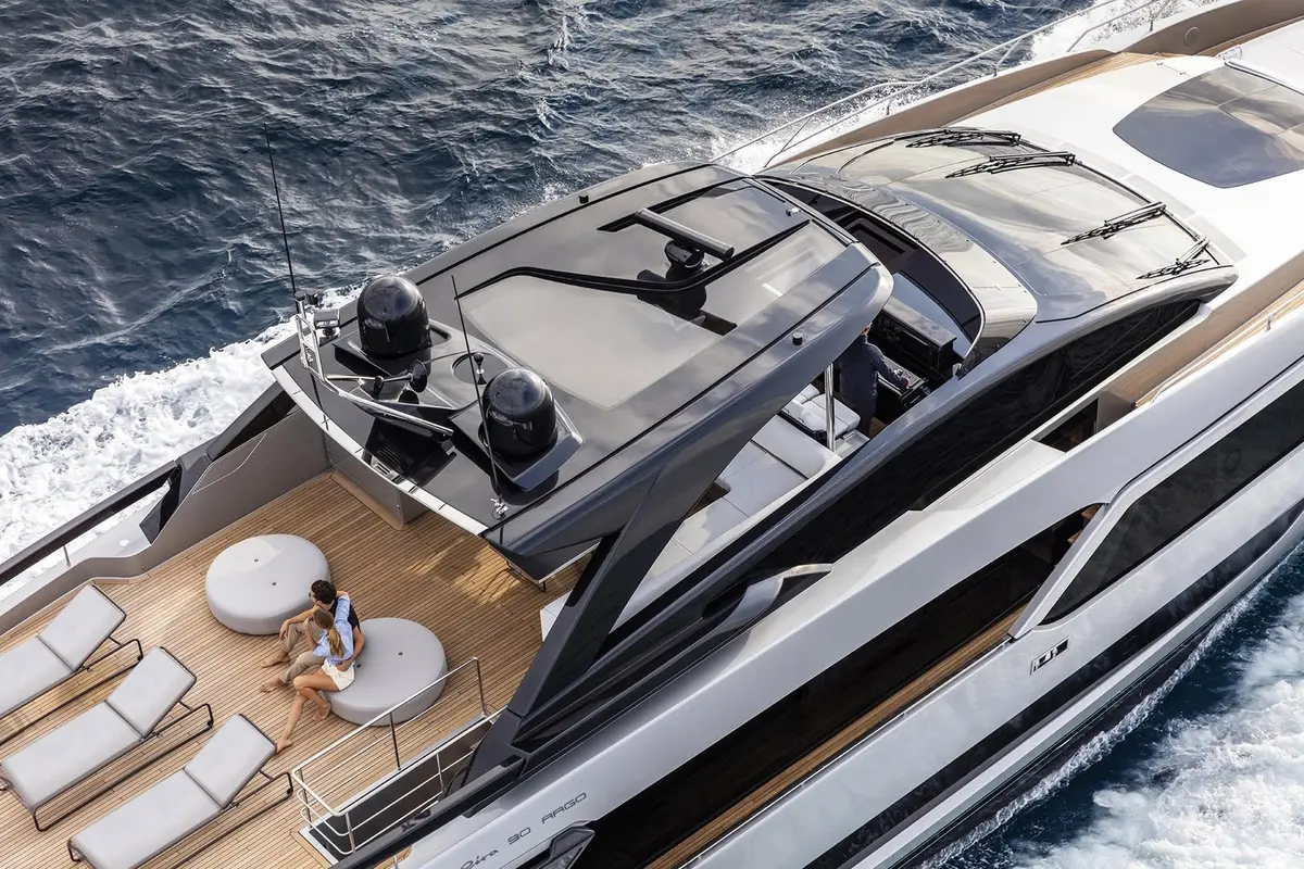 Riva 90, aft deck — Mallorca Yachts Hire, Mallorca